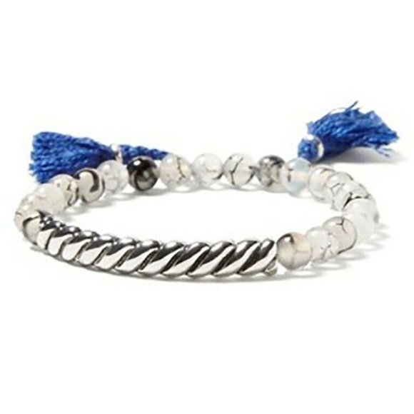 Banana Republic Jewelry - NWT Banana Republic Silver Twisted Tassel Bracelet BLUE NWT 45.00